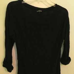 Navy blue express roll sleeve lightweight sweater